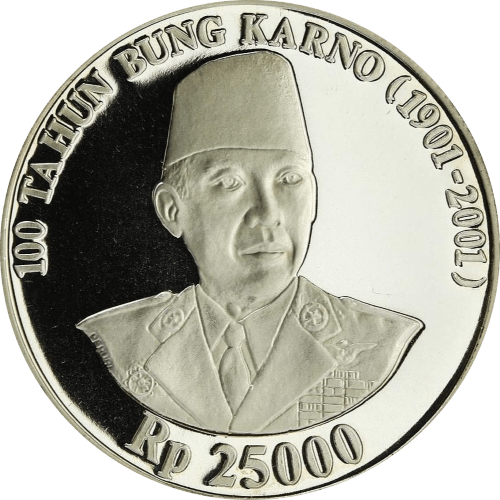 Articles: Investing in Silver Coins A Smart Choice for the Future | Indonesian 25,000 Rupiah (100th Birthday of Sukarno) 2001 | 001