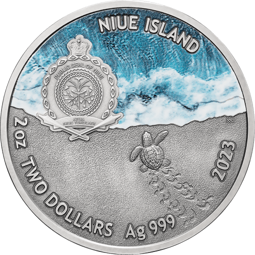 Articles: Silver Waves Capturing Ocean Beauty in Coins | Loggerhead Sea Turtle | 002